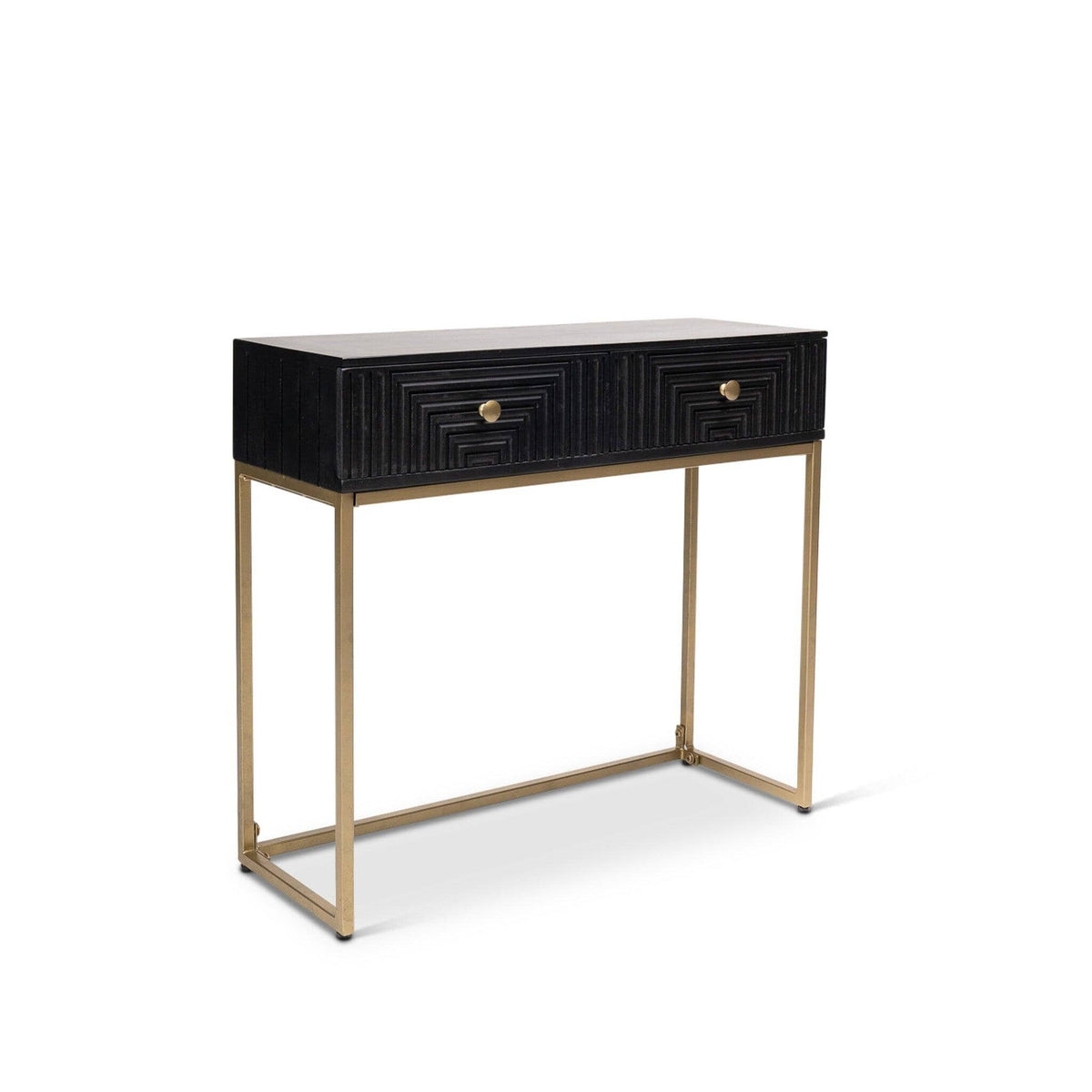 Rayna 2 Drawer Console Table - Jet Black - Laura James