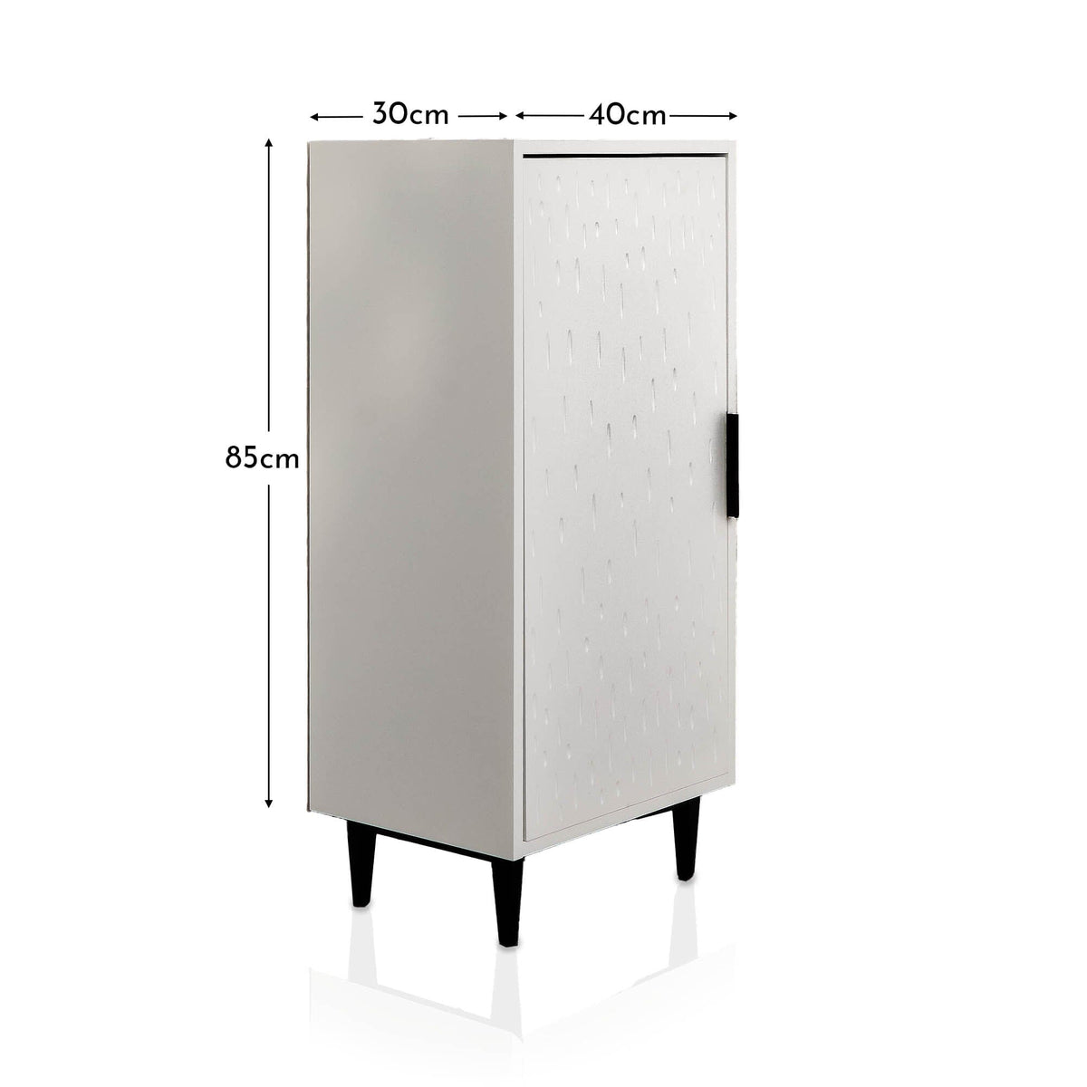 Reva 1 Door Storage Cabinet  -  Snow White - 40cm