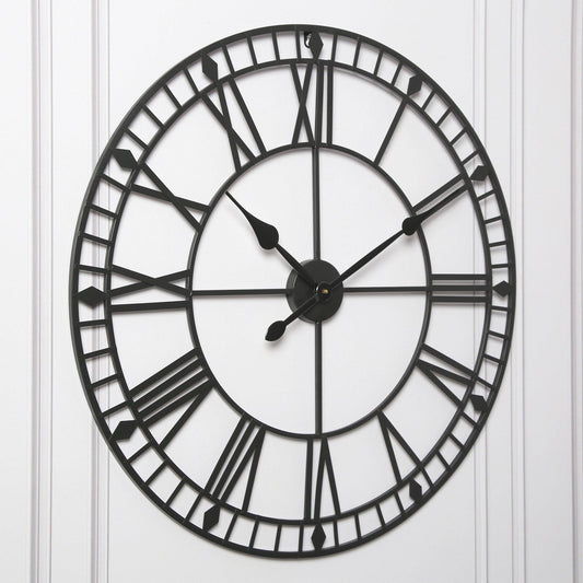 Riseley 80cm Metal Skeleton Wall Clock - Black - Laura James
