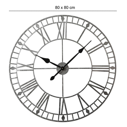 Riseley Skeleton Wall Clock - Silver