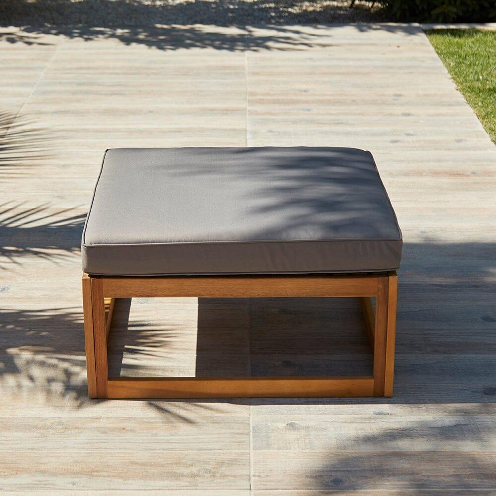 Rowan 3 Seater Wooden Garden Sofa Set With Footstool and Coffee Table - Laura James