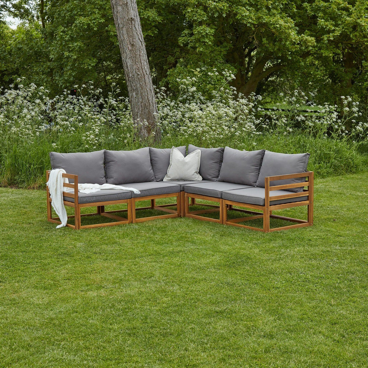 Rowan Outdoor Wooden 5 Seater Sofa - Laura James