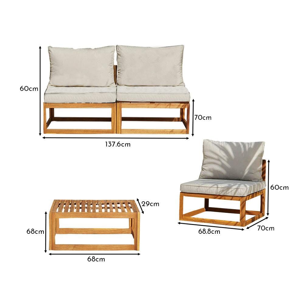 Rowan Grey Chair with 2-Seater Sofa and Coffee Table Set - Laura James