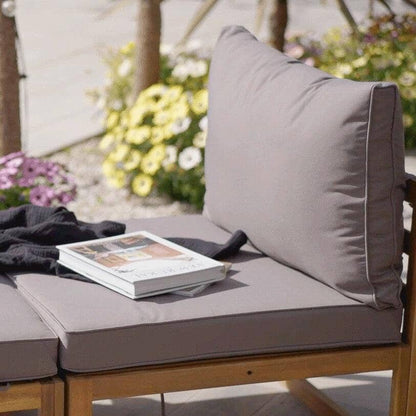 Rowan 6 Seater Wooden Garden Corner Sofa - Grey