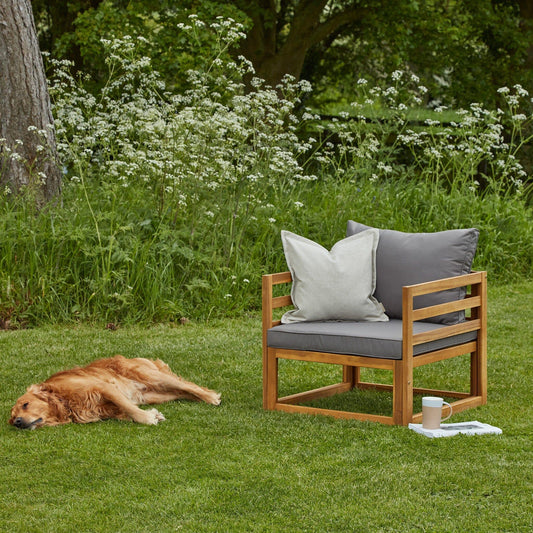 Rowan Wooden Garden Armchair - Laura James