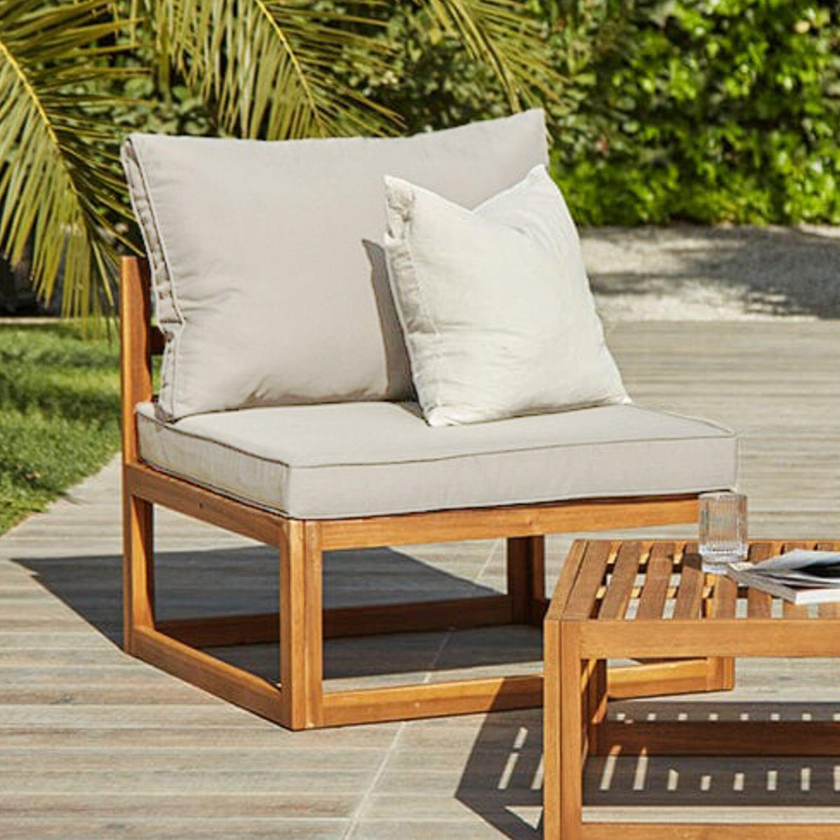 Rowan Armchair with 2-Seater Sofa and Coffee Table Set - Natural - Laura James