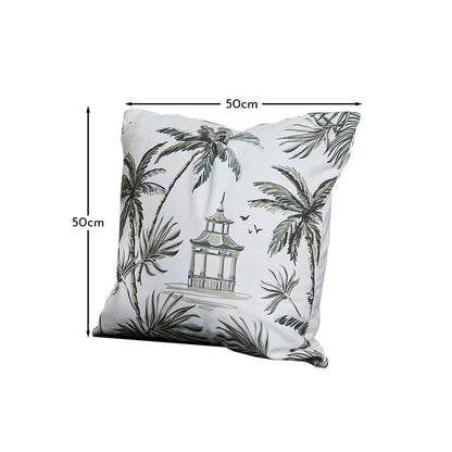 Palm Tree Printed Cotton Cushion Cover