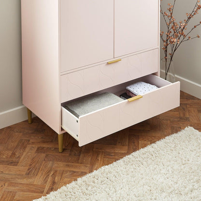 Gloria wardrobe and drawers set -3 drawer chest of drawers - pink - Laura James