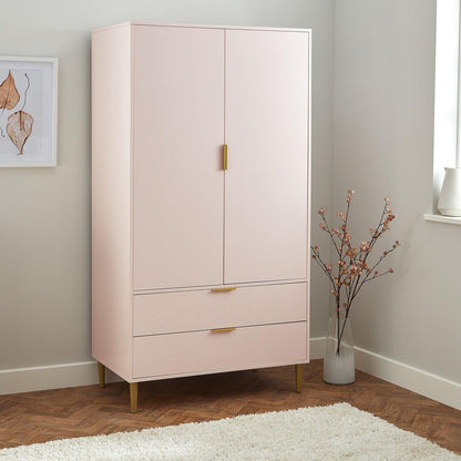 Gloria wardrobe and drawers set -3 drawer chest of drawers - pink - Laura James