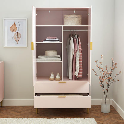 Gloria wardrobe and drawers set -3 drawer chest of drawers - pink - Laura James