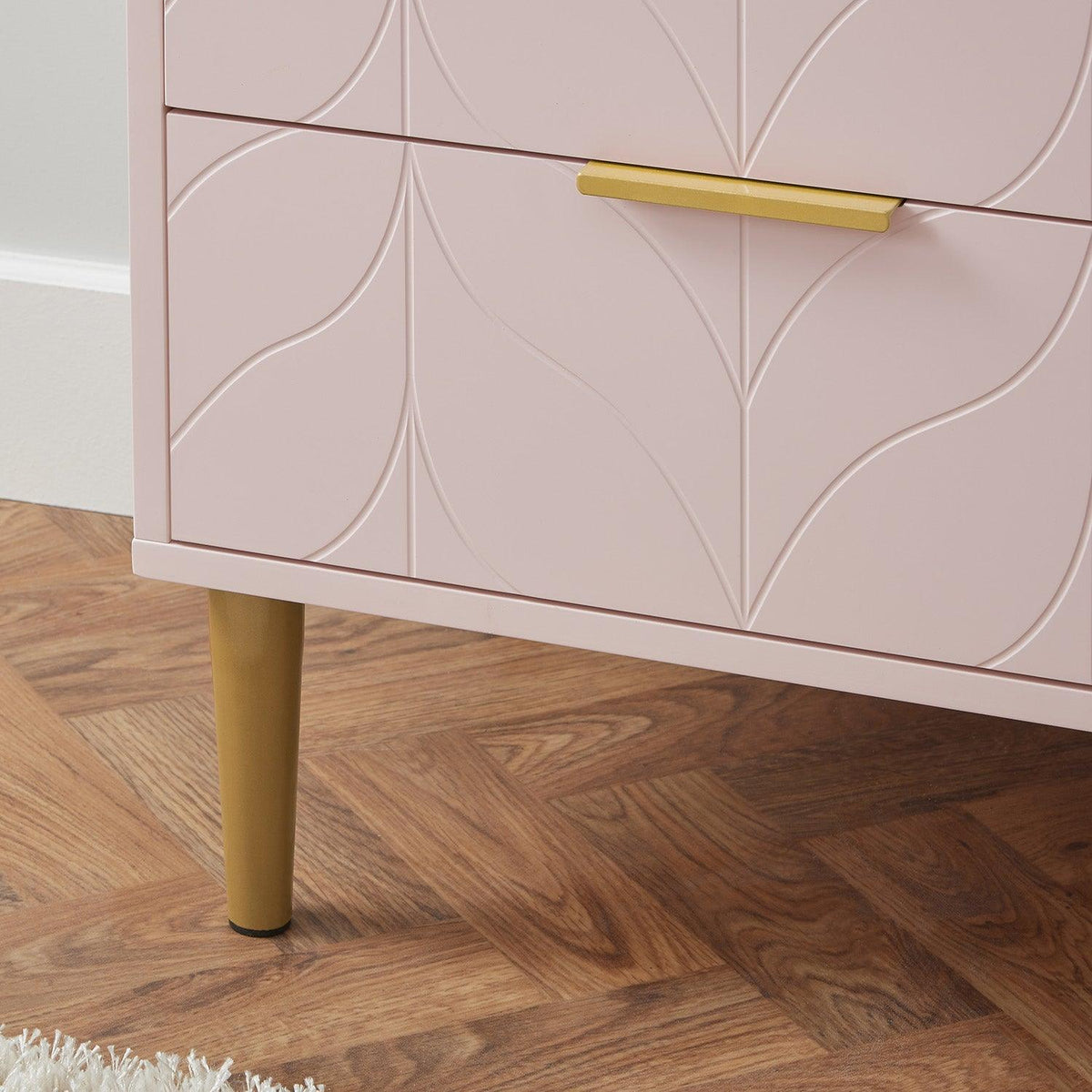 Gloria wardrobe and drawers set -3 drawer chest of drawers - pink - Laura James