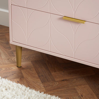 Gloria wardrobe and drawers set -3 drawer chest of drawers - pink - Laura James