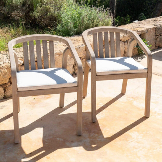 Shiro Wooden Garden Chair - Set of 2 - Laura James