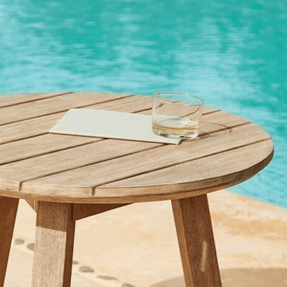 Shiro Wooden Round Garden Side Table - Laura James