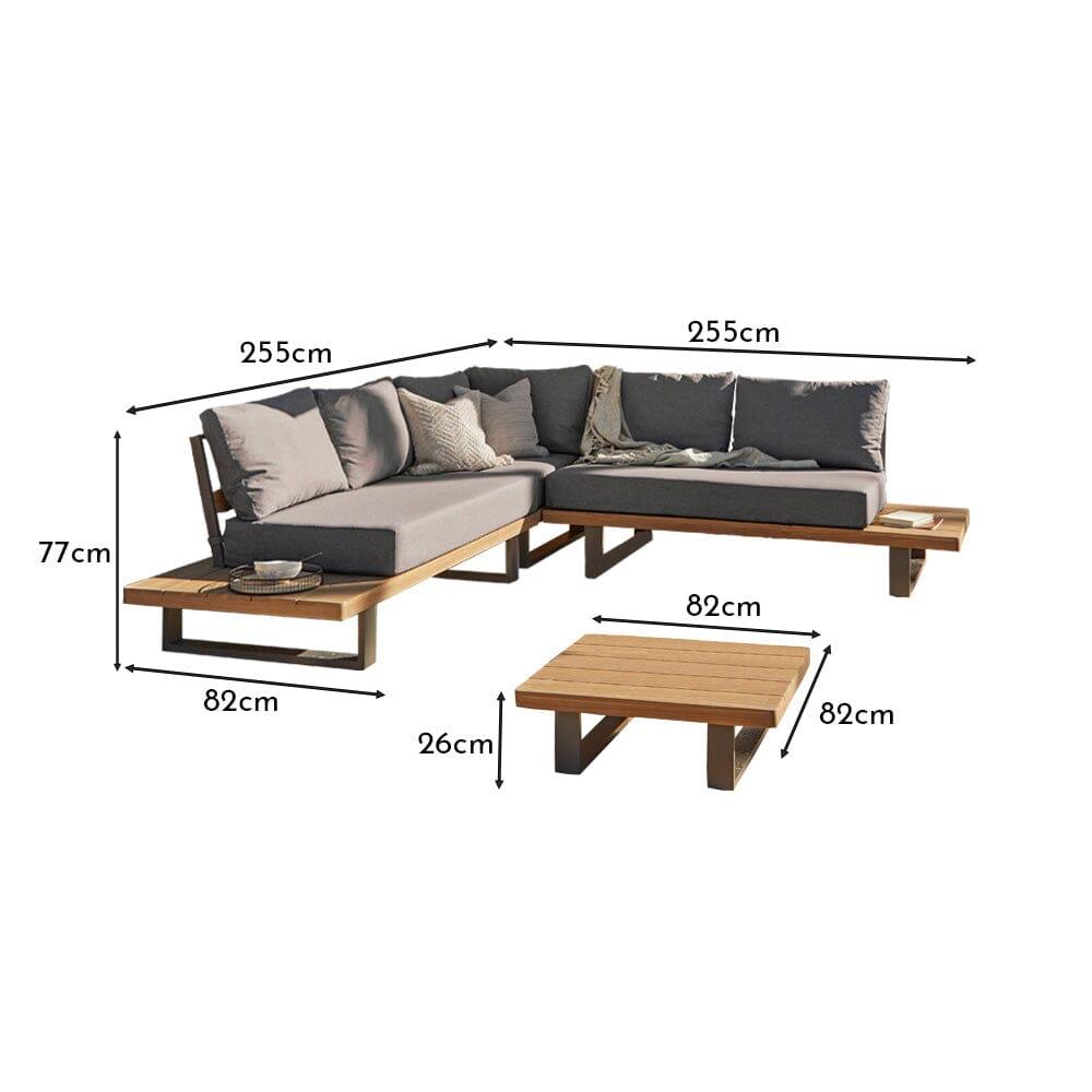 Shiva Grey Garden Corner Sofa Set - Laura James