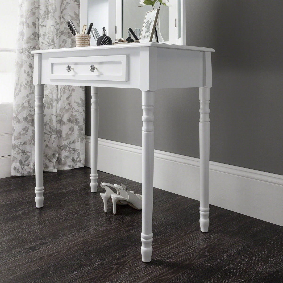 Sienna Dressing Table, Stool & Mirror Set - White Painted - Laura James