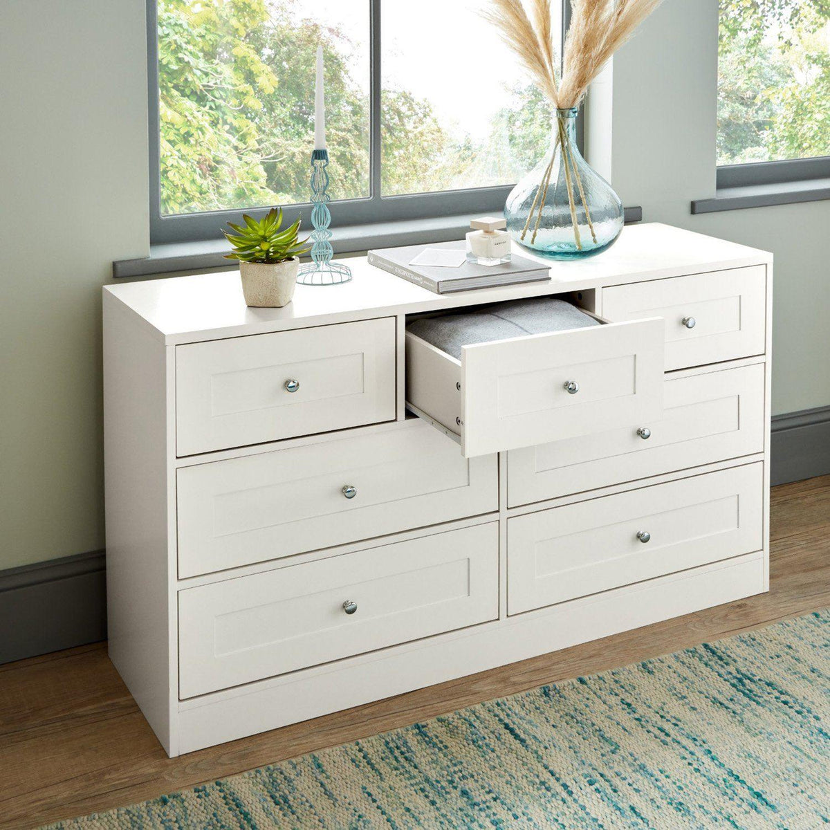 Stevie Chest of Drawers - 3 Over 4 - White - Laura James