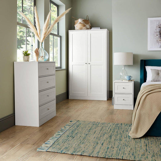 Stevie Shaker Style Bedroom Furniture Set in white - Laura James