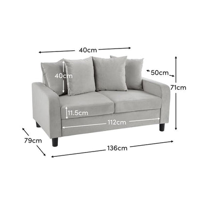 Tracy 2 seater sofa - grey velvet - Laura James