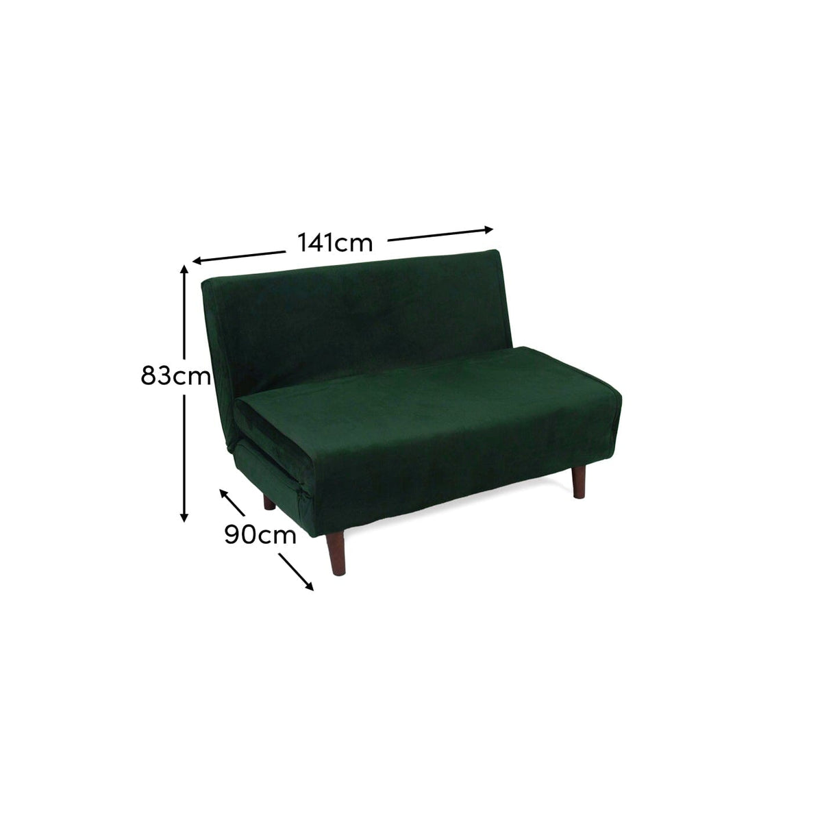 Una Green Velvet Double Sofa Bed - Laura James