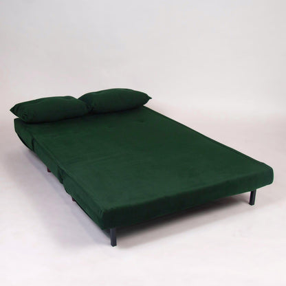 Una Green Velvet Double Sofa Bed
