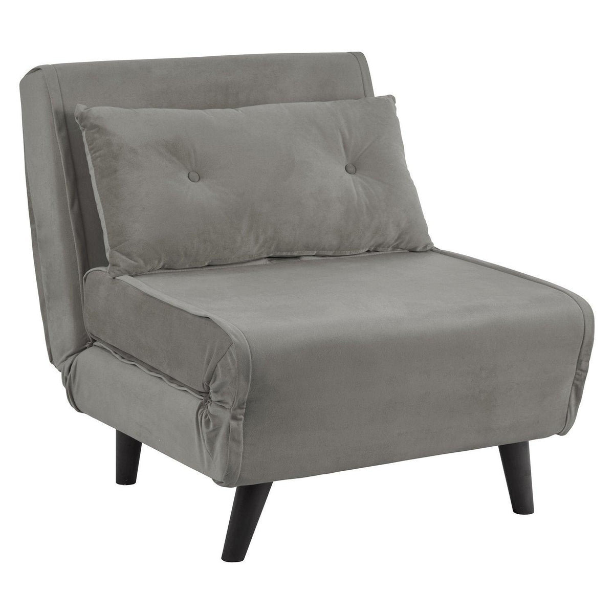 Una single sofa bed - grey - velvet - Laura James