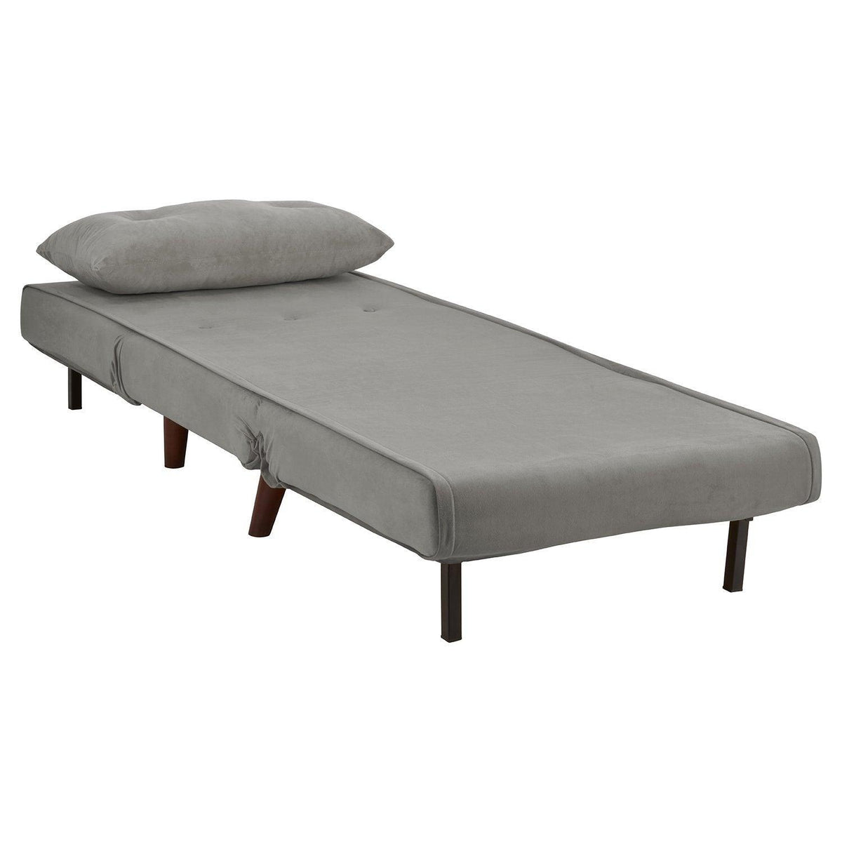 Una single sofa bed - grey - velvet - Laura James