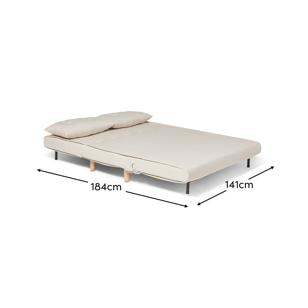 Una Oatmeal Double Sofa Bed - Laura James