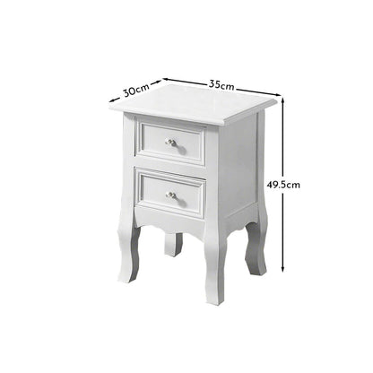 White Bedside Tables (2 Units) Fully Assembled - Laura James