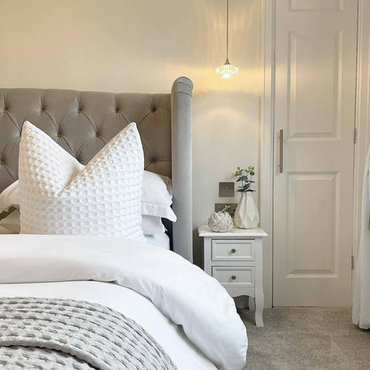 White Bedside Tables (2 Units) Fully Assembled - Laura James